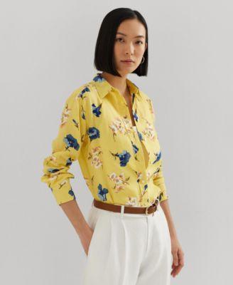 Women's Floral Roll-Tab Shirt, Regular & Petite product image