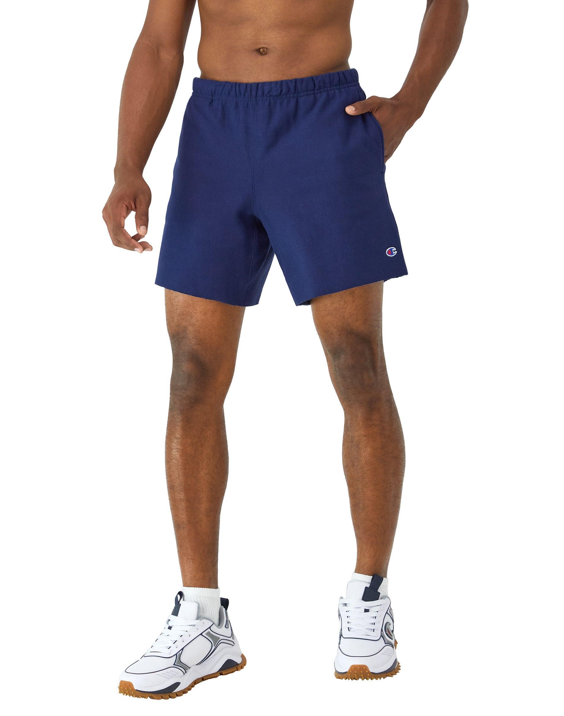 Mens Champion Reverse Weave Cut-Off Shorts, Relay, C Logo, 7 Silver Grey M Product Image