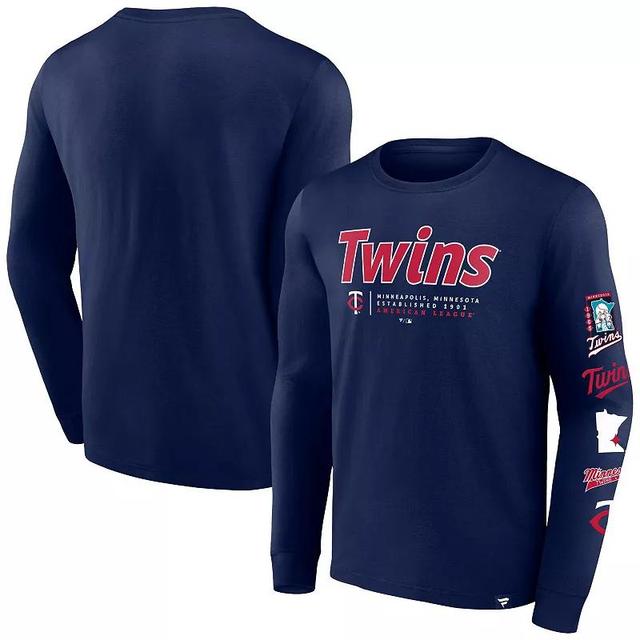 Mens Fanatics Branded Minnesota Twins Strike the Goal Long Sleeve T-Shirt Blue Product Image