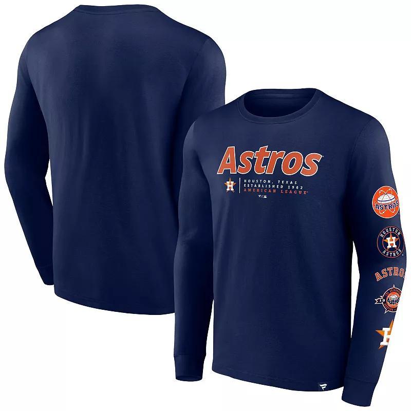 Mens Fanatics Branded Houston Astros Strike the Goal Long Sleeve T-Shirt Blue Product Image