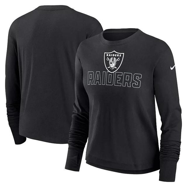 Womens Nike Las Vegas Raiders High Hip Performance Long Sleeve T-Shirt Product Image