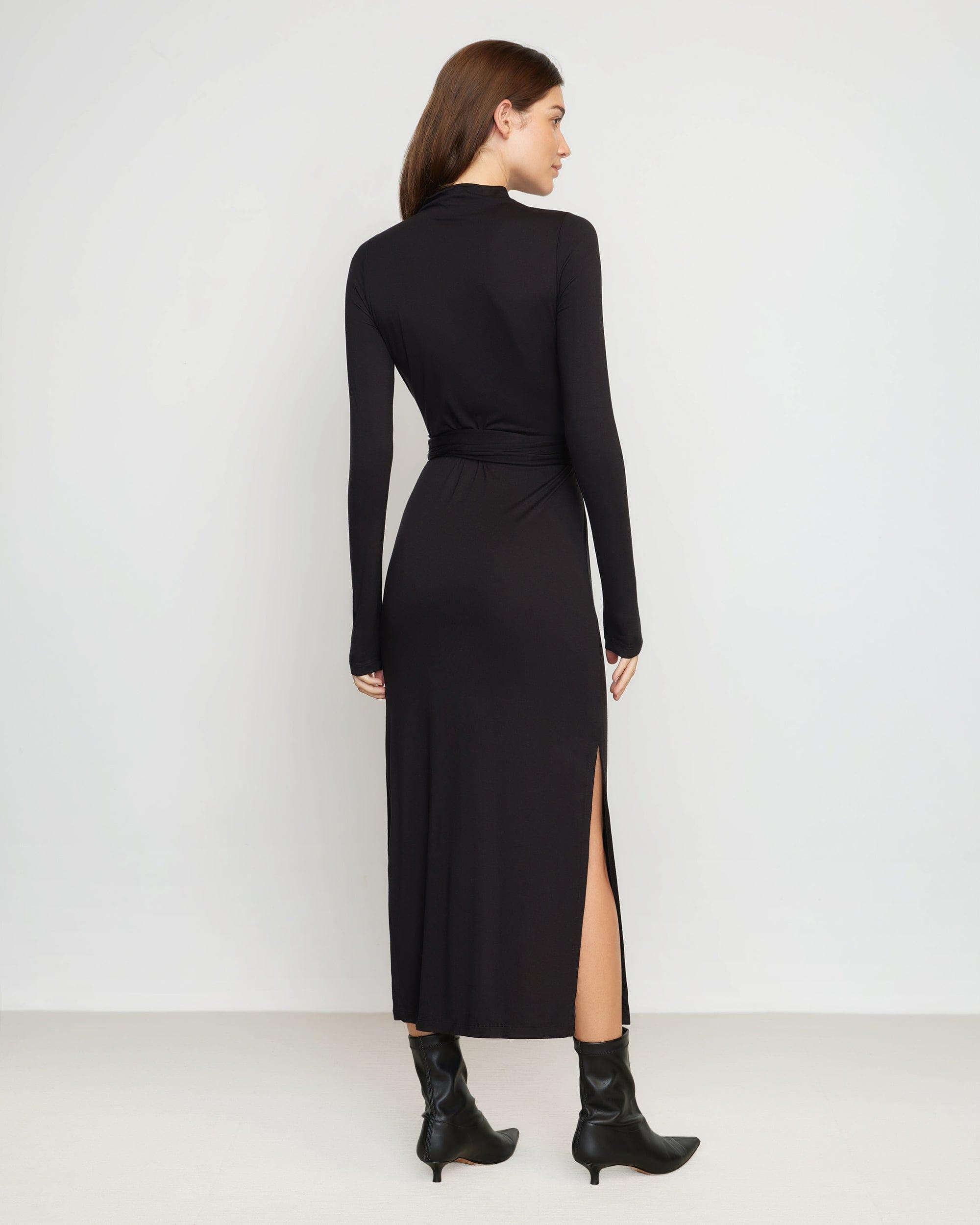 Vero Tie-Front Long-Sleeve Dress Product Image