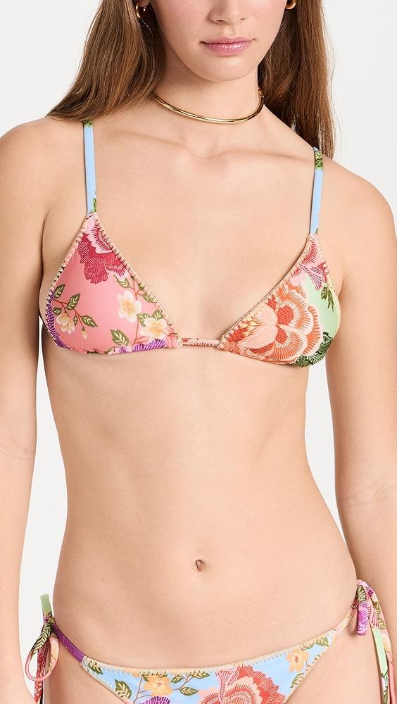 FARM Rio Flower Scarves Tie Side Bikini Top | Shopbop Product Image