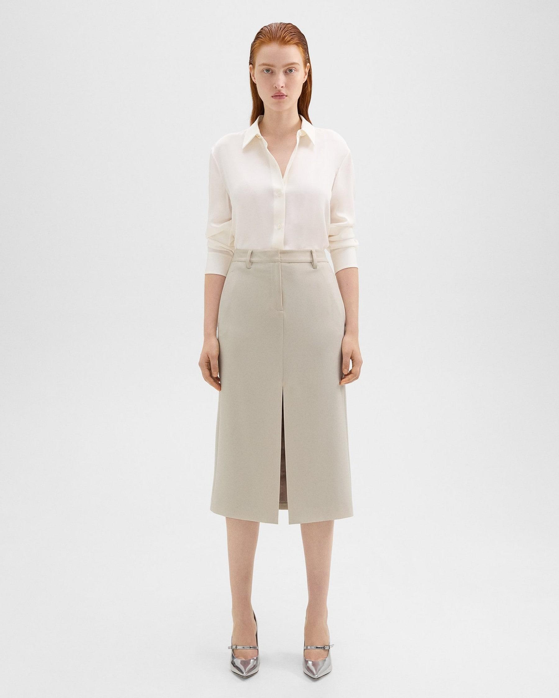 Midi Trouser Skirt in Admiral Crepe Product Image