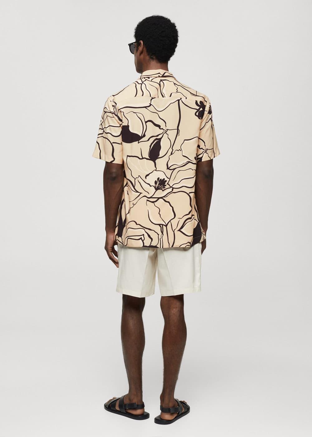 MANGO MAN - Regular-fit flowy printed shirt off whiteMen Product Image