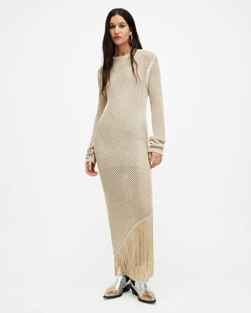 Jesse Metallic Crochet Midi Dress Product Image