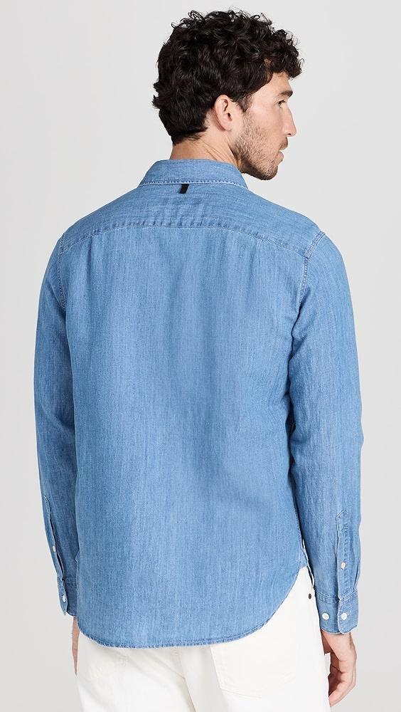 rag & bone Finch Linen Denim Long Sleeve Shirt | Shopbop Product Image