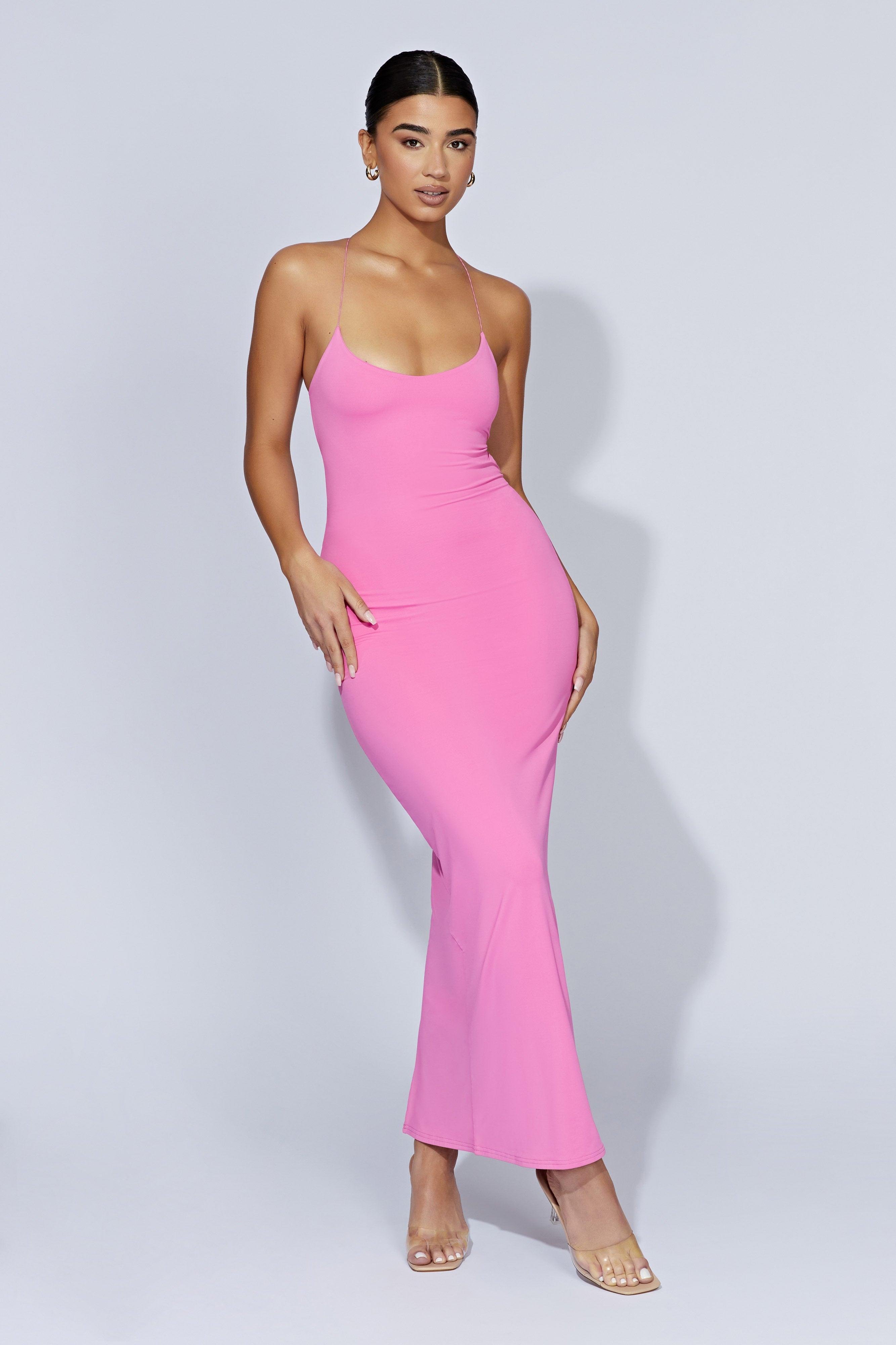 Sabine Backless Maxi Dress - Bubblegum Pink Product Image