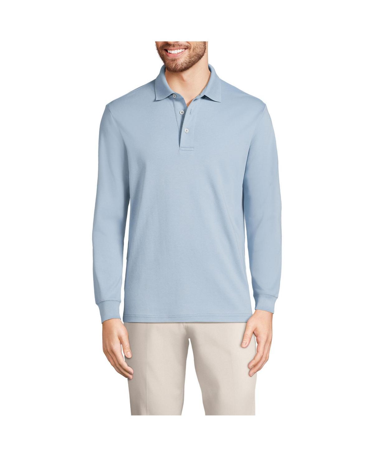 Big & Tall Lands End Classic-Fit Supima Interlock Polo, Mens Radiant Blue Product Image