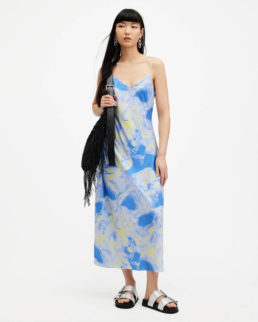 Bryony Spiral Print Midi Slip Dress Product Image