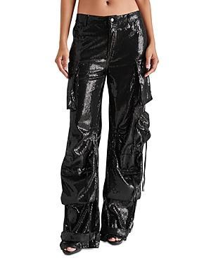 Steve Madden Duo Sequin Straight Leg Cargo Pants Product Image