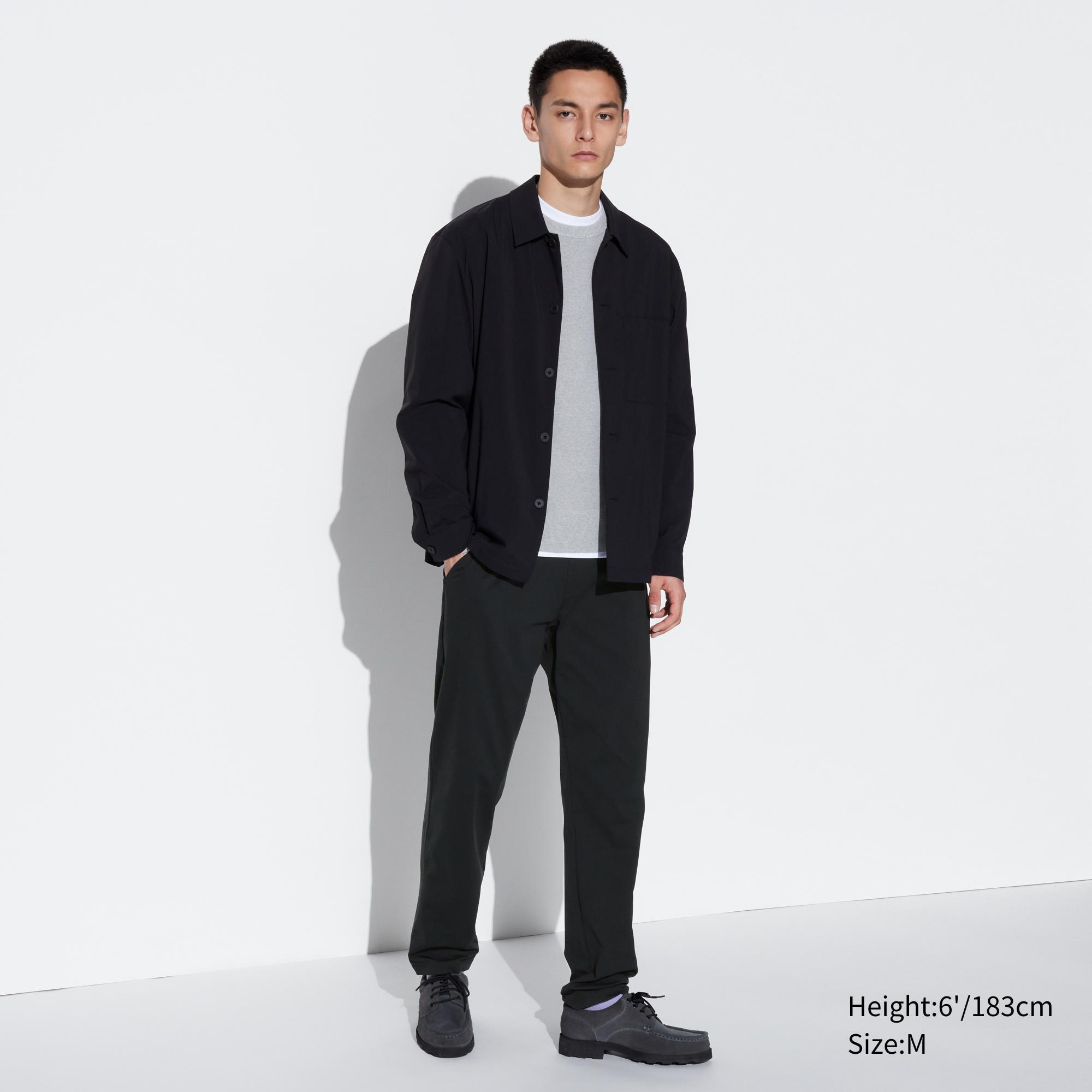 Mens Ultra Stretch Dry-Ex Tapered Pants (Tall) with Moisture-Wicking Black Small UNIQLO US Product Image