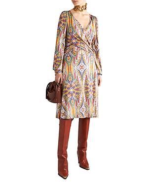 Etro Printed Crossover Front Jersey Dress Product Image