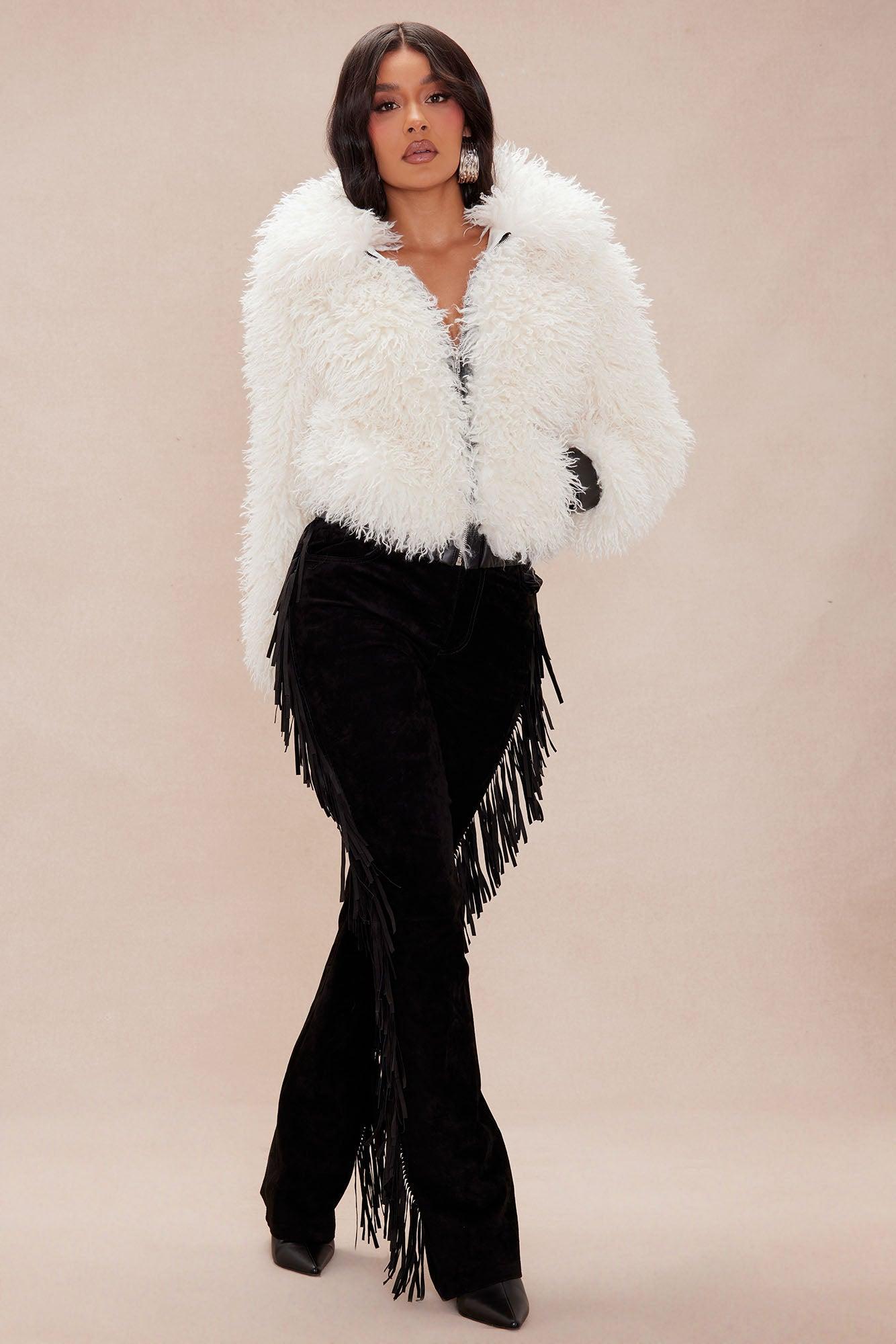 Diana Faux Fur Jacket - Cream Product Image