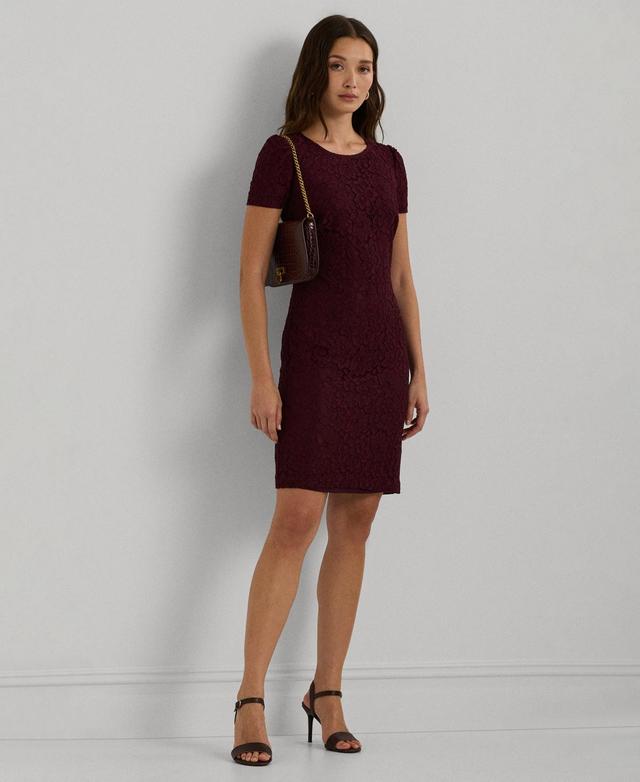 Lauren Ralph Lauren Womens Slim-Fit Cap-Sleeve Cocktail Sheath Dress Product Image