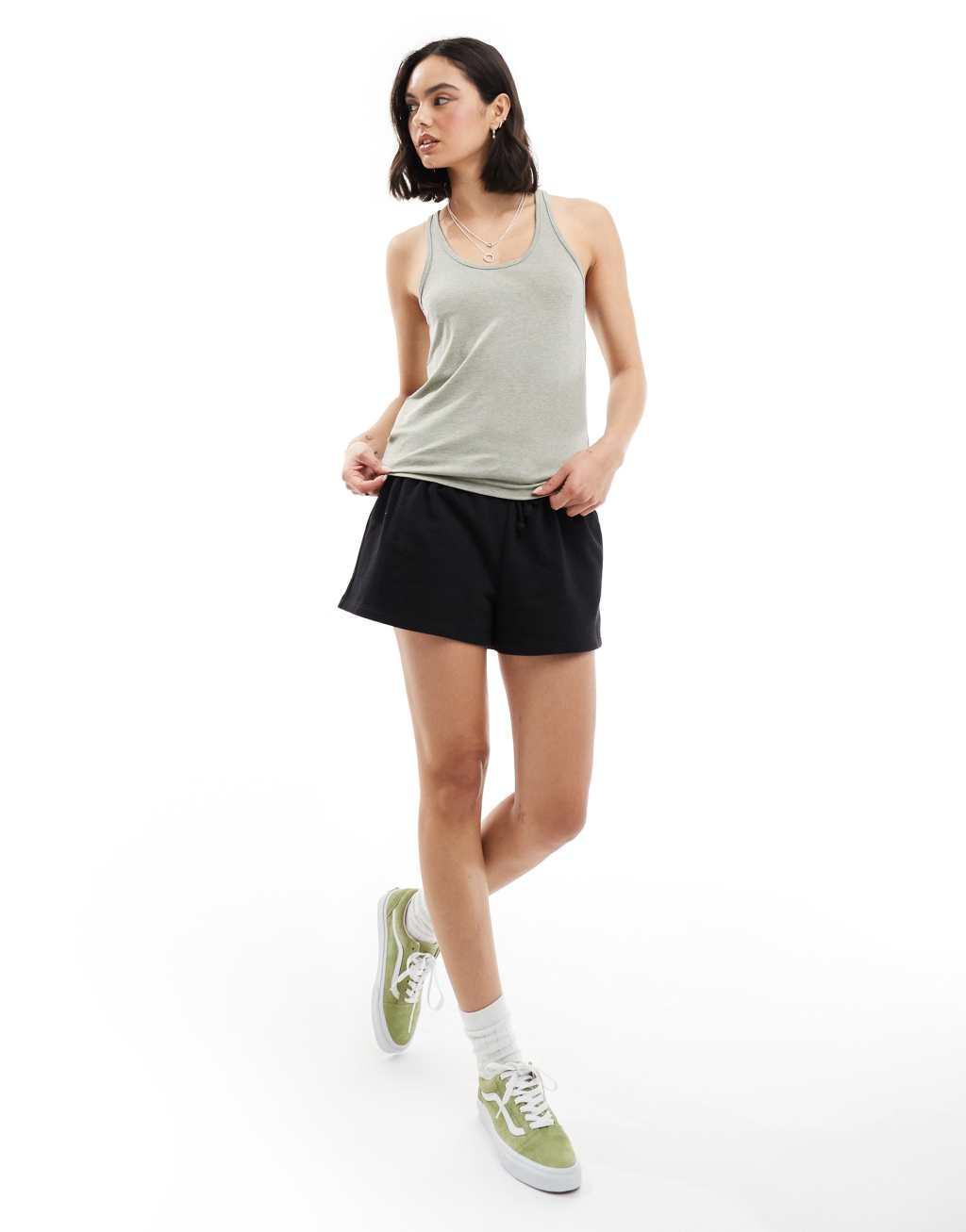 Miss Selfridge light weight heather tank top in sage Product Image