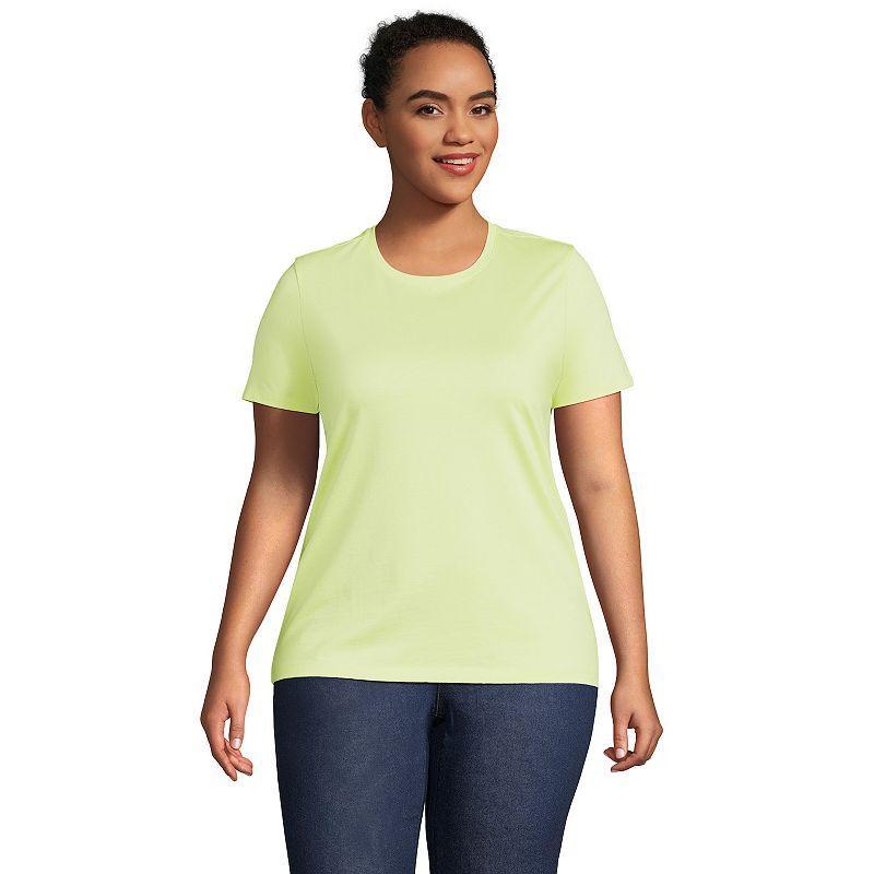 Plus Size Lands End Relaxed Supima Cotton Crewneck Tee, Womens Brt Blue Product Image