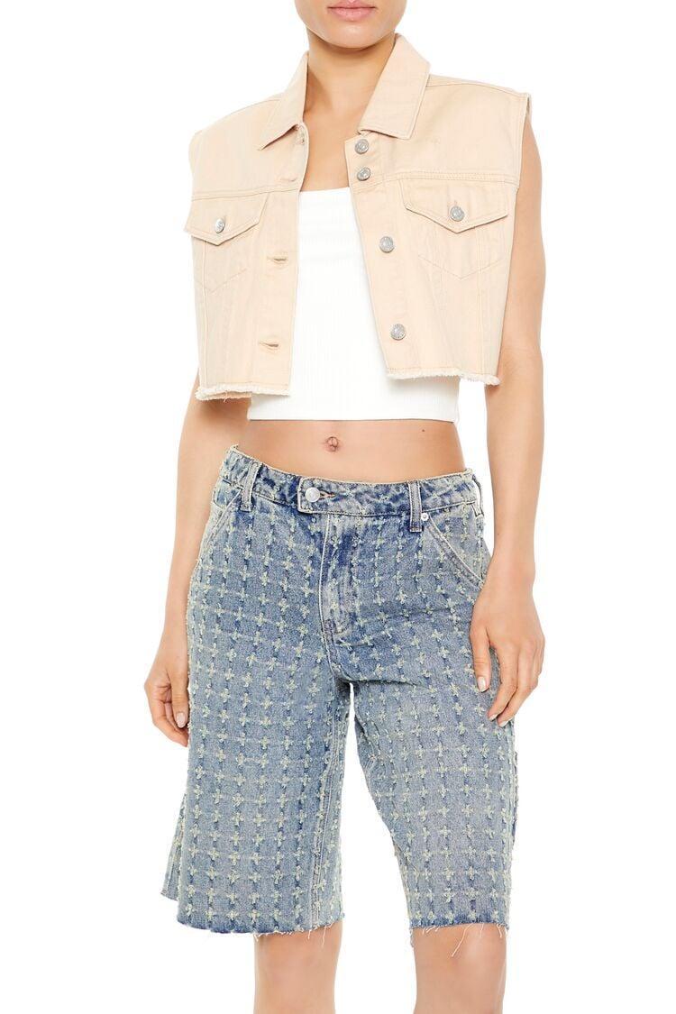 Frayed-Trim Cropped Vest | Forever 21 Product Image