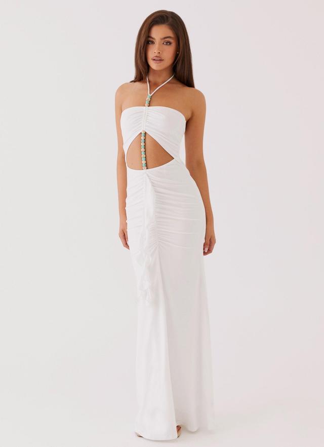 Serina Ruffle Maxi Dress - White Product Image