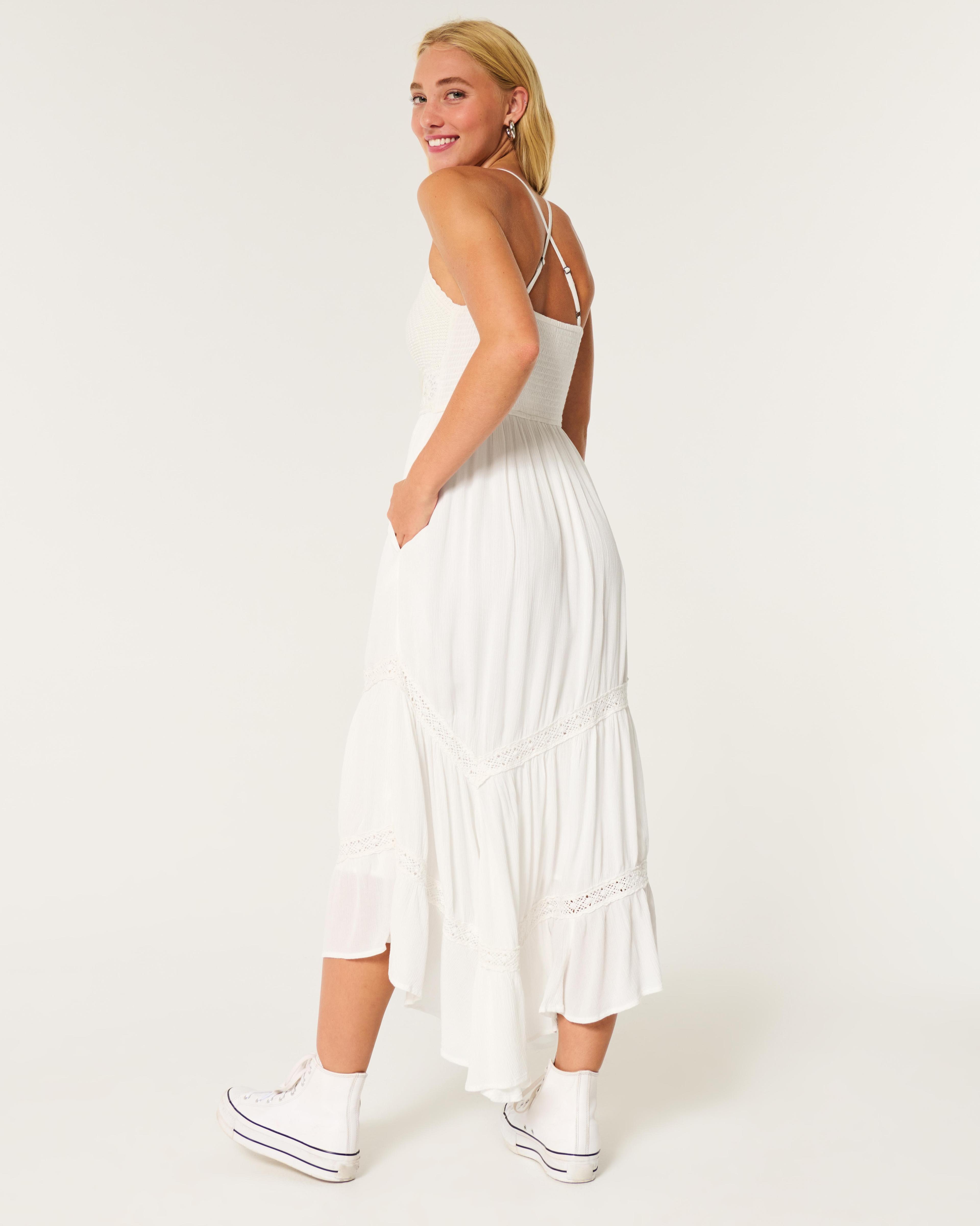 Crochet-Style Mix Maxi Dress Product Image