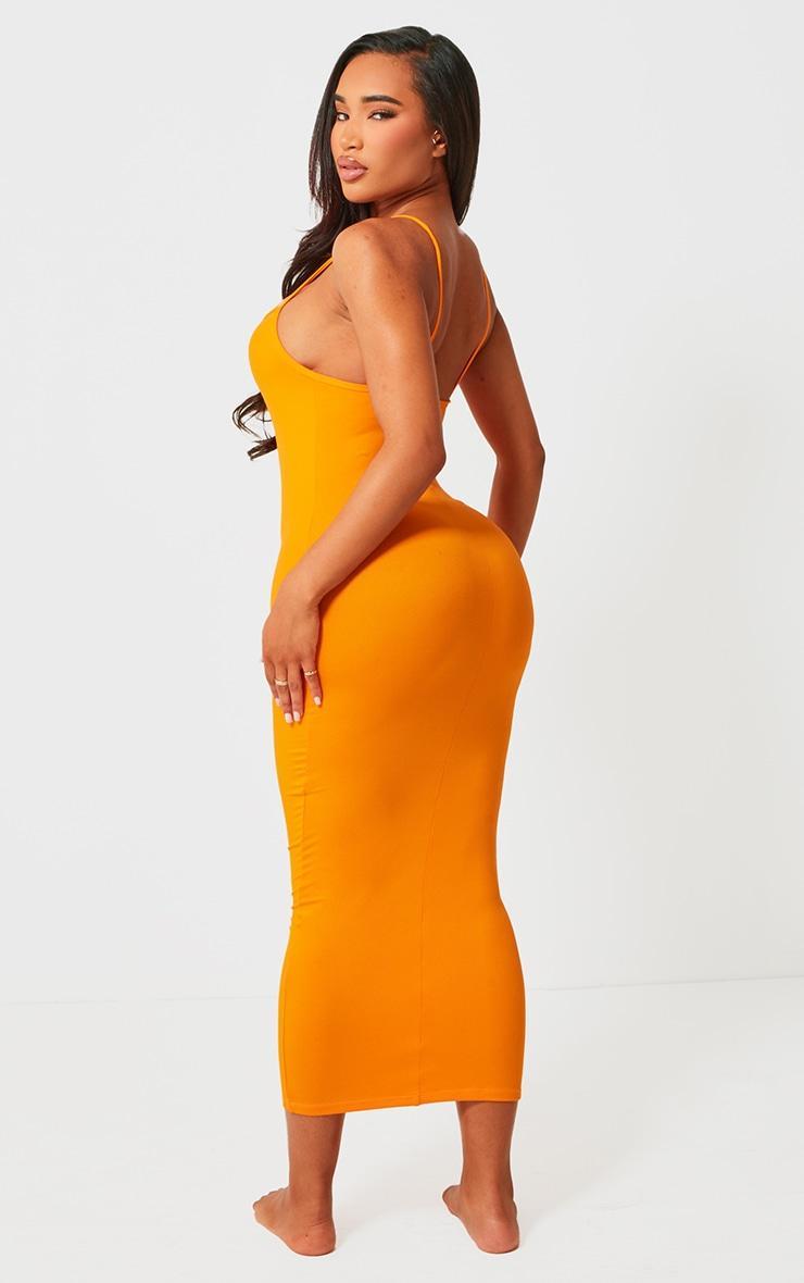 Shape Neon Orange Soft Sculpted Midi Dress Product Image