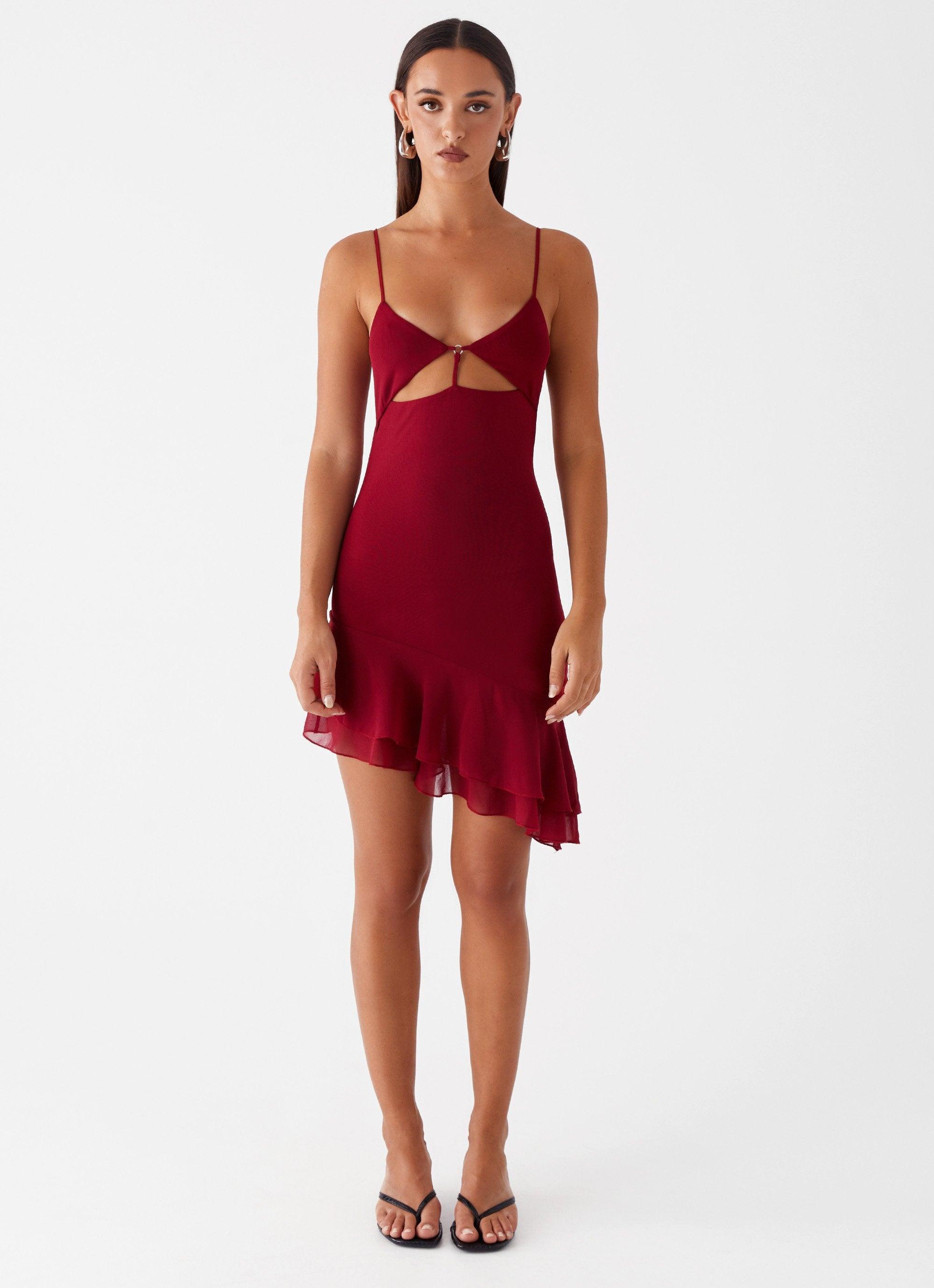 Mallory Mini Dress - Cherry Red Product Image