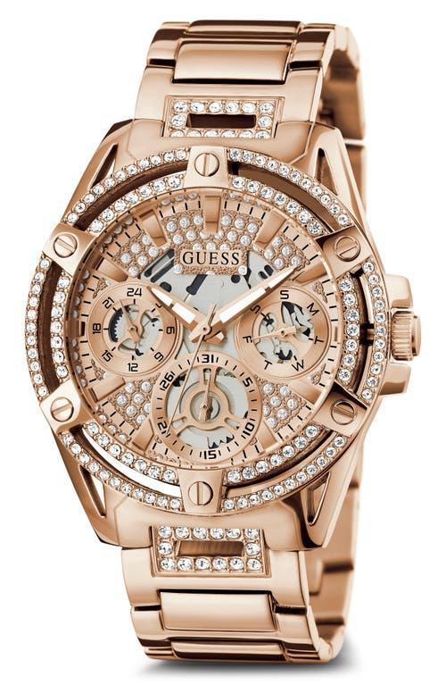 GUESS Multifunction Crystal Skeleton Bracelet Watch, 40mm Product Image