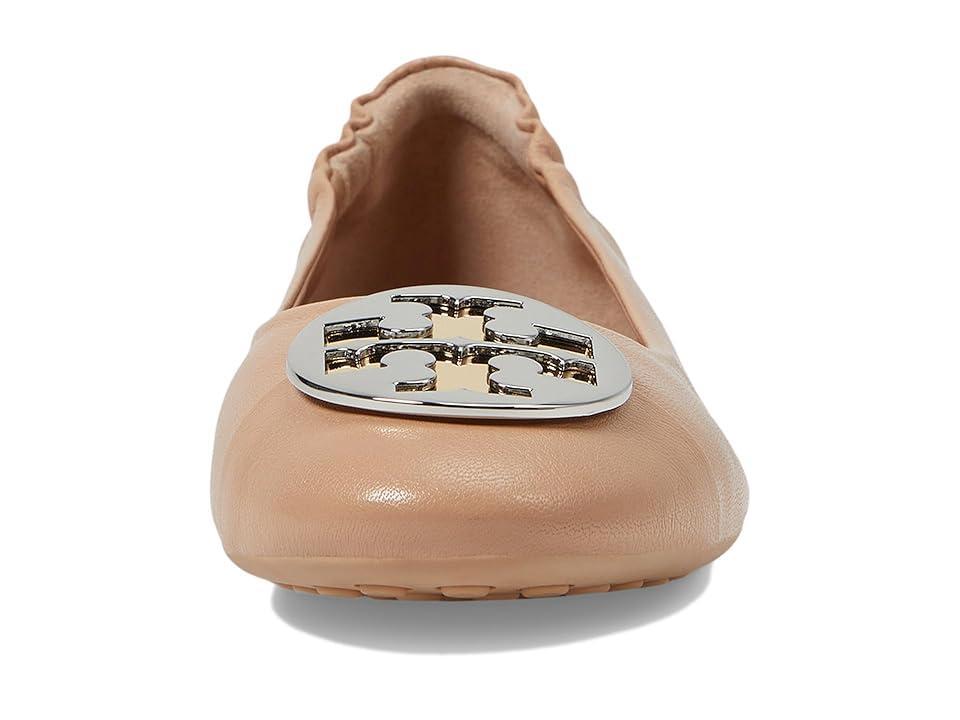 Tory Burch Claire Cap-Toe Ballet C-Wdith (Light Sand/Gold/Silver) Women's Shoes Product Image