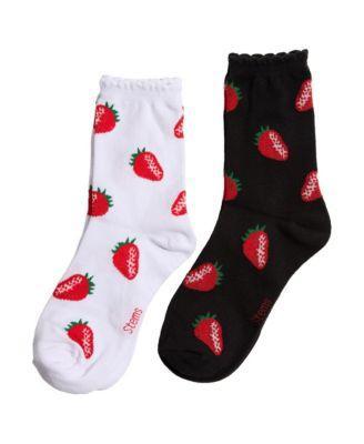 Women's Two Pack of Strawberry Crew Socks Product Image