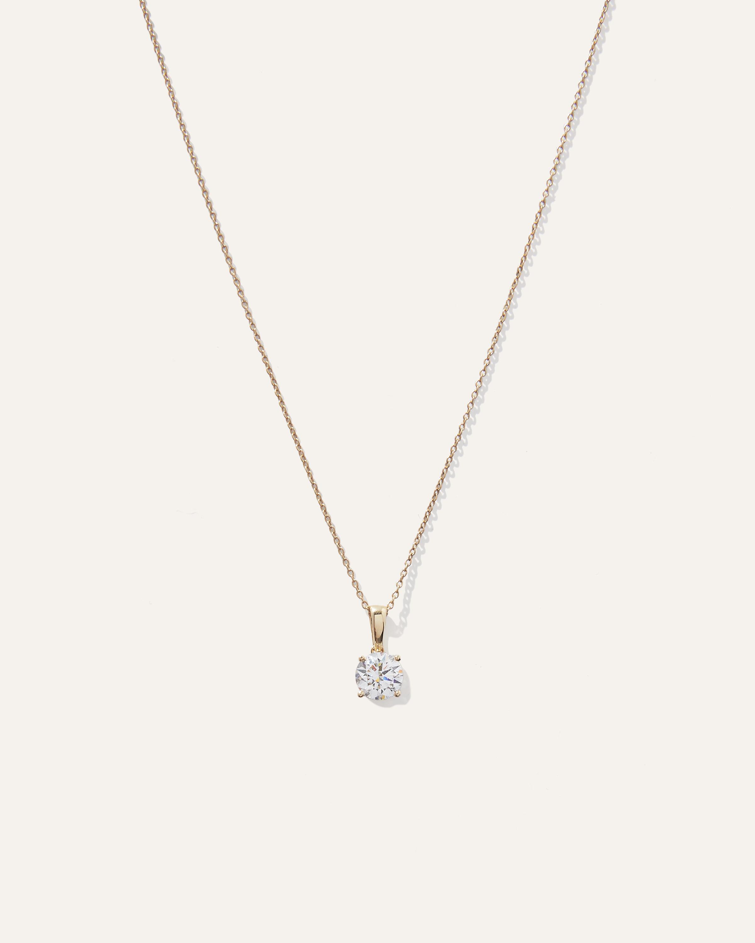 14K Gold Lab Grown Diamond Solitaire Necklace Product Image