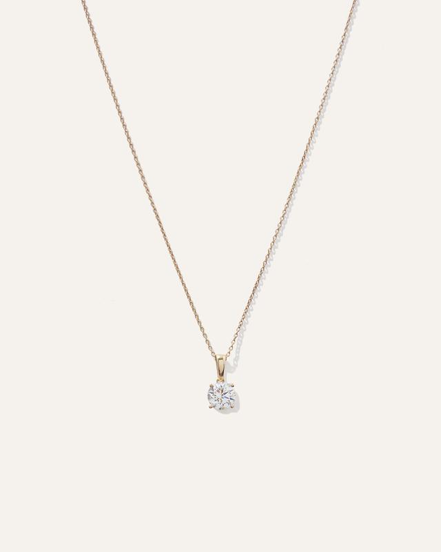 14K Gold Lab Grown Diamond Solitaire Necklace Product Image