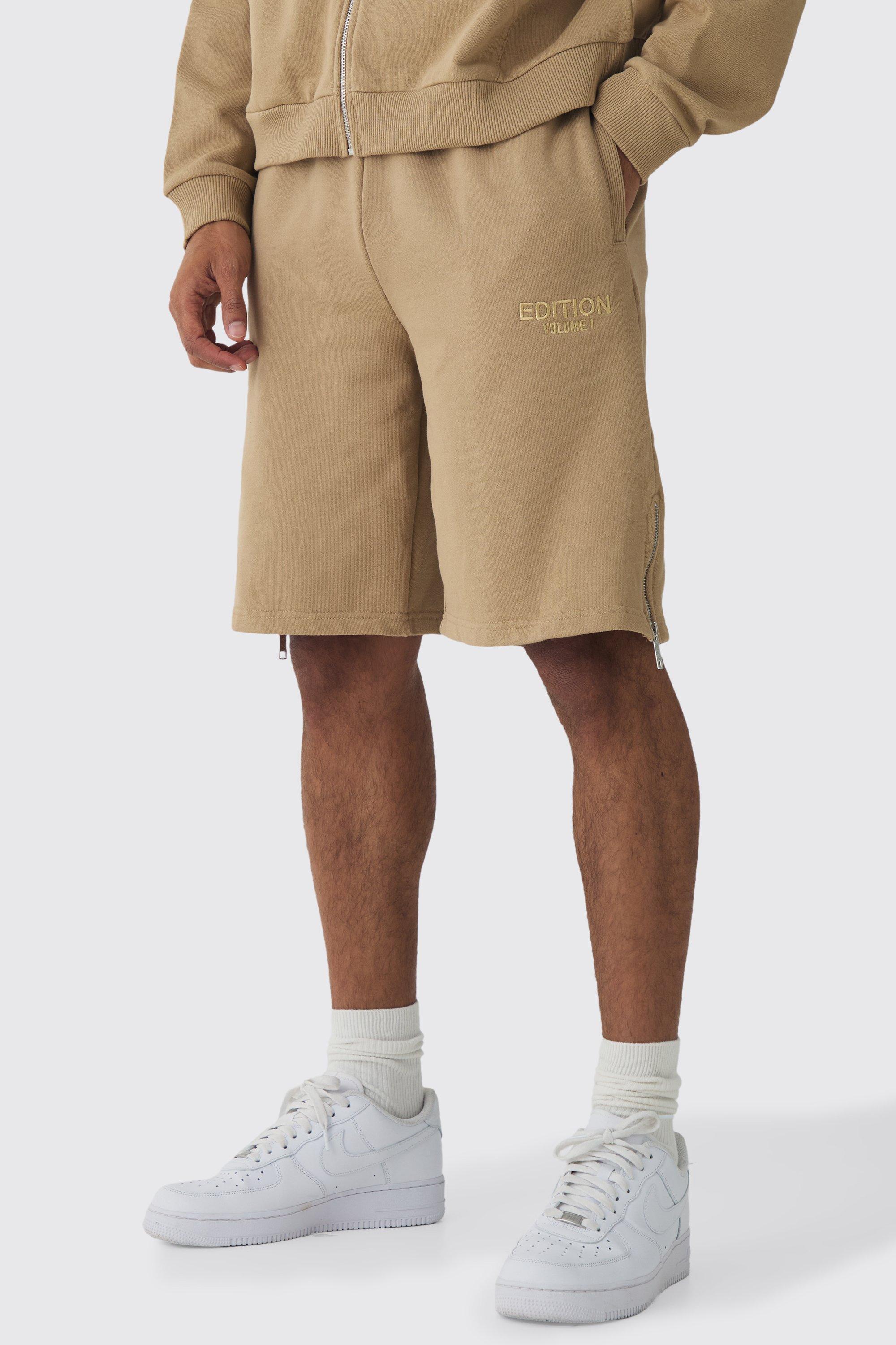 EDITION Oversized Heavyweight Zip Hem Shorts | boohooMAN USA Product Image