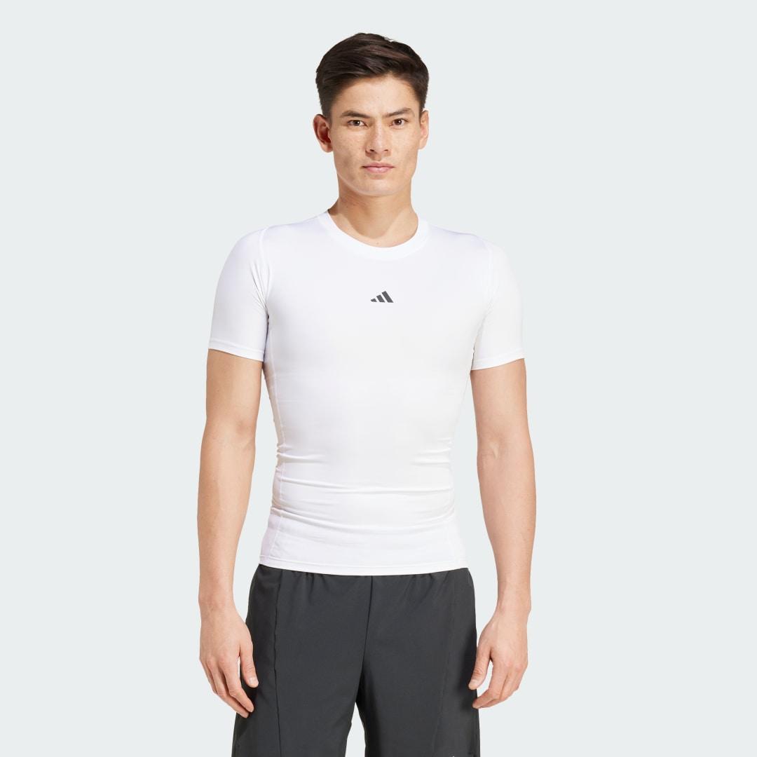 adidas Techfit Compression Training Tee White M Mens Product Image