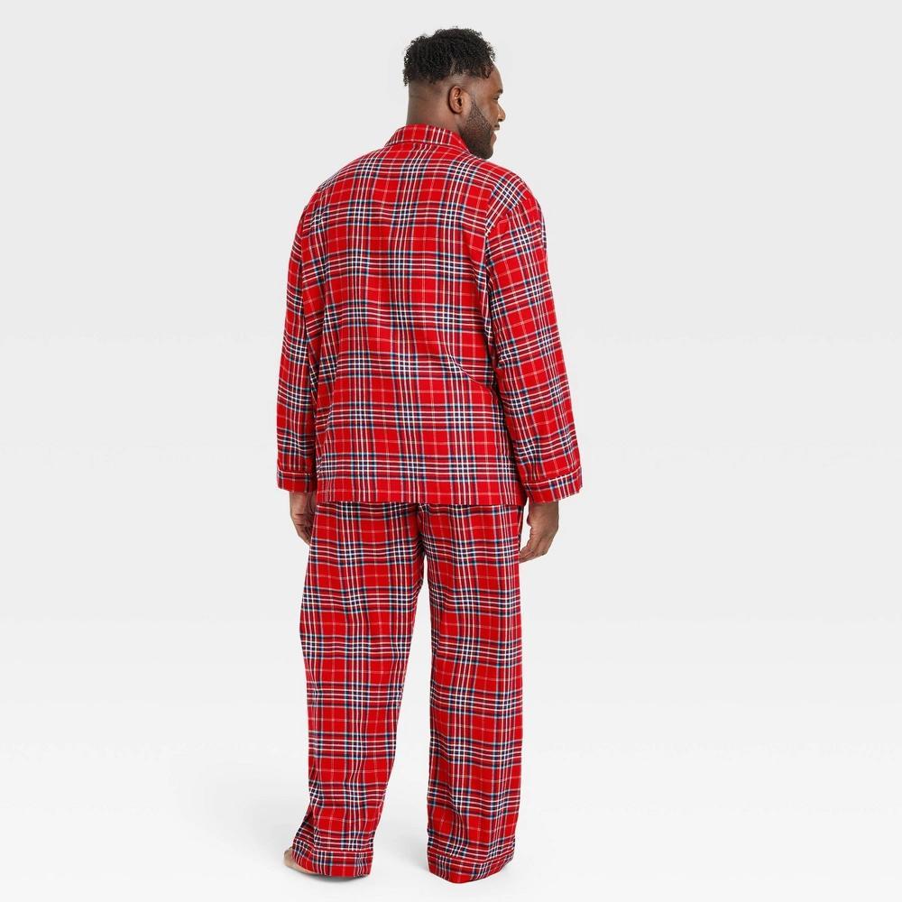 Men's Big & Tall Plaid Flannel Holiday Matching Family Pajama Set - Wondershop™ Red XLT Product Image