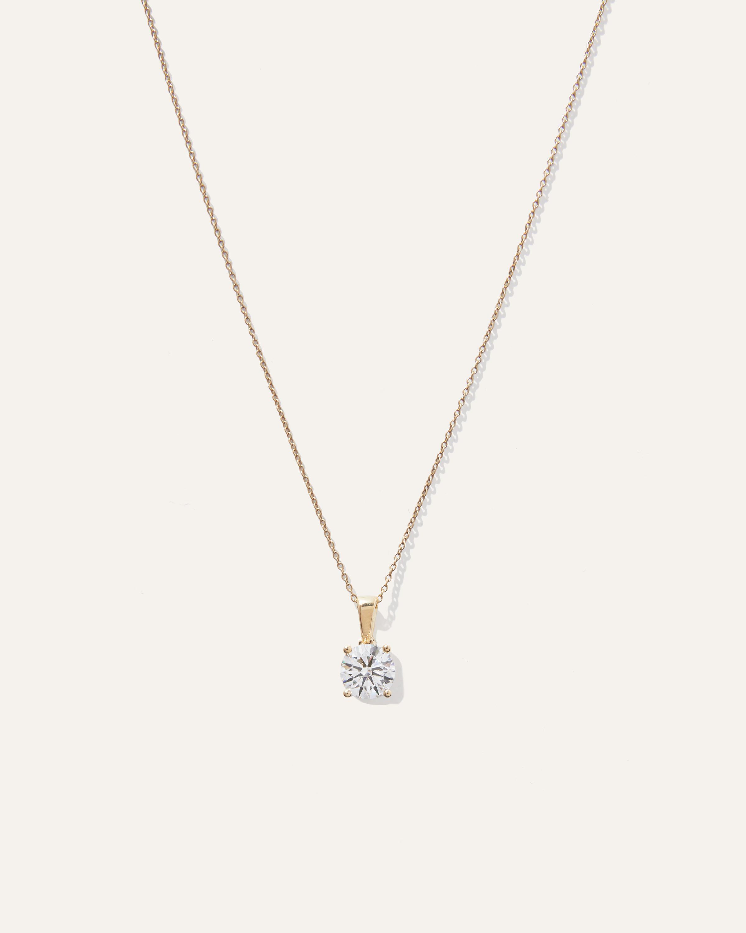 14K Gold Lab Grown Diamond Solitaire Necklace Product Image