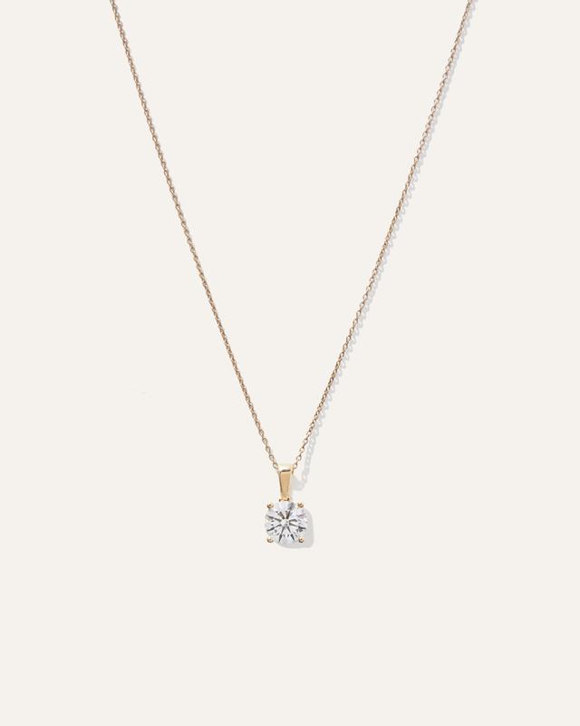 14K Gold Lab Grown Diamond Solitaire Necklace Product Image