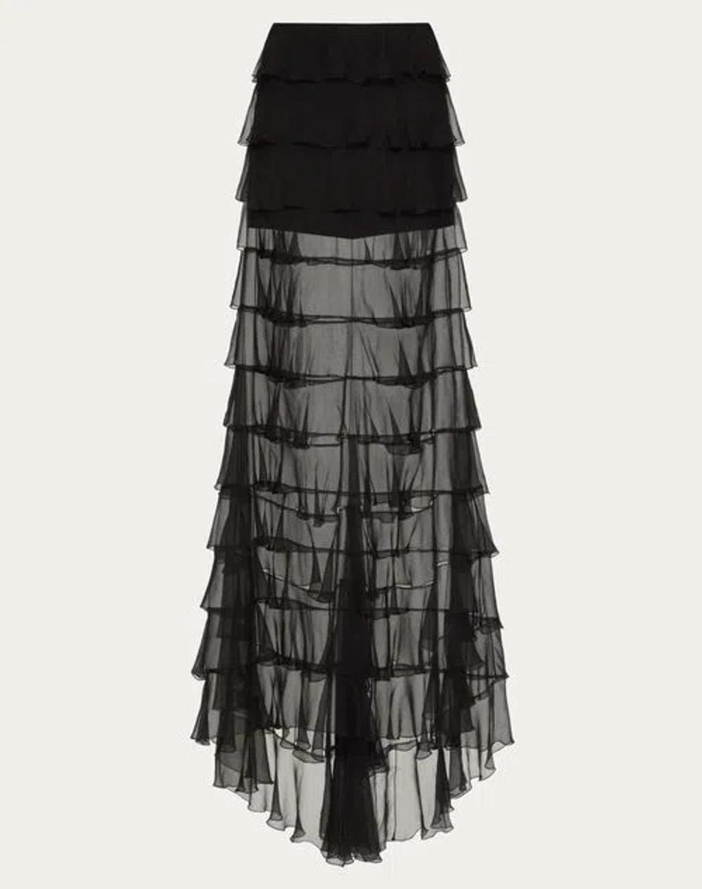 Semi-sheer Maxi Skirt In Black product image