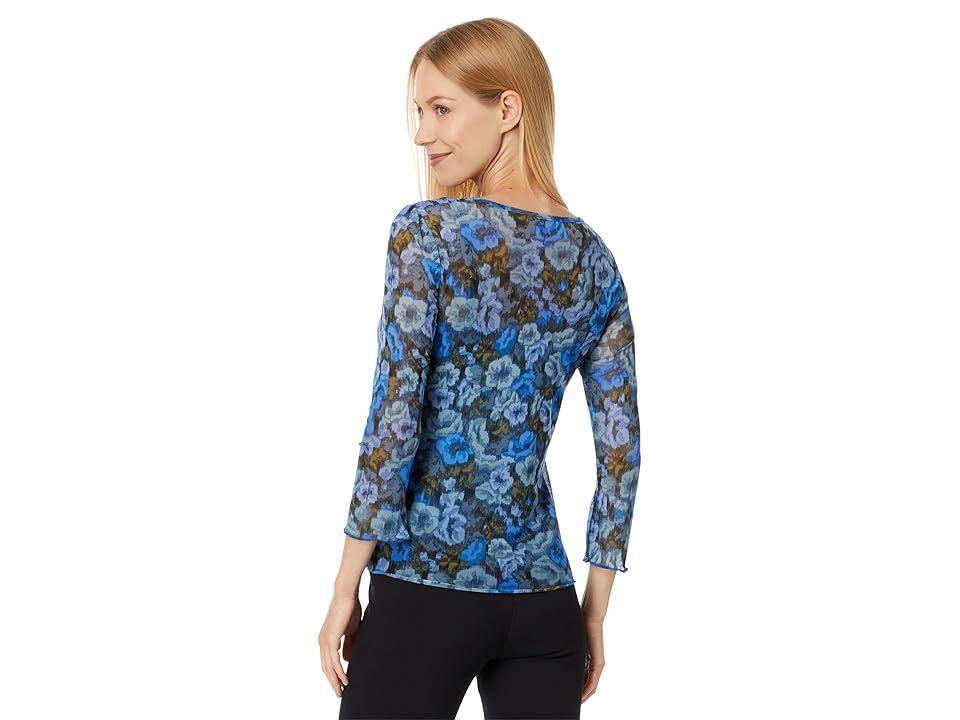 Vince Camuto Crew Neck Long Sleeve Blouse (Royal Azure) Women's Clothing Product Image