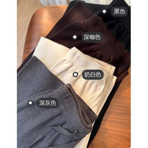 Drawstring Waist Plain Wide Leg Pants Product Image