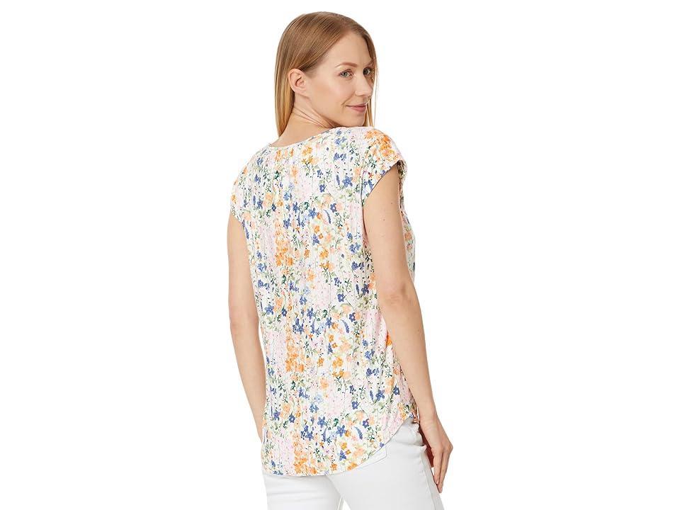 Tommy Hilfiger Garden Pintuck Ladder Top (Ivory Multi) Women's Clothing Product Image