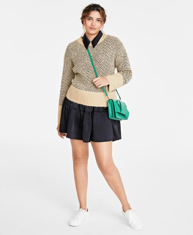 On 34th Womens Herringbone Crewneck Sweater, Created for Macys Product Image