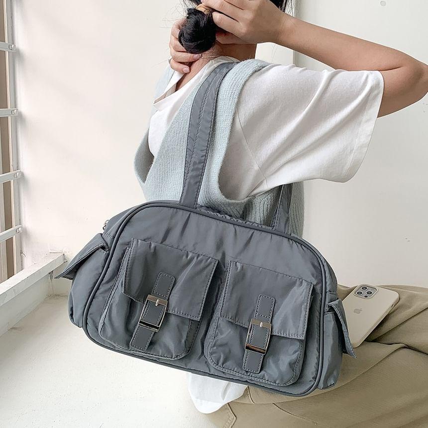 Plain Buckled Nylon Carryall Bag Product Image