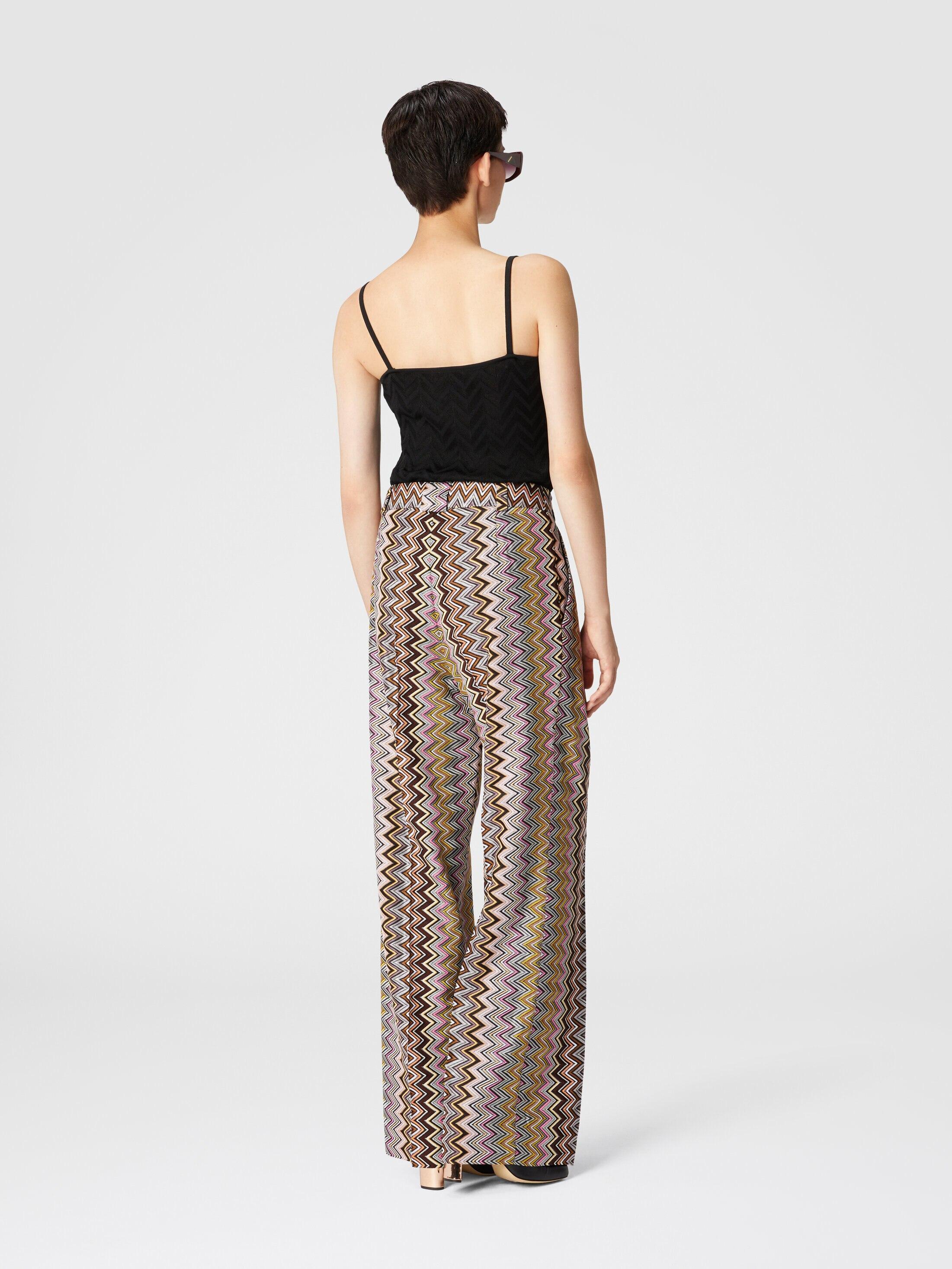 Zig zag viscose trousers with pleats Product Image