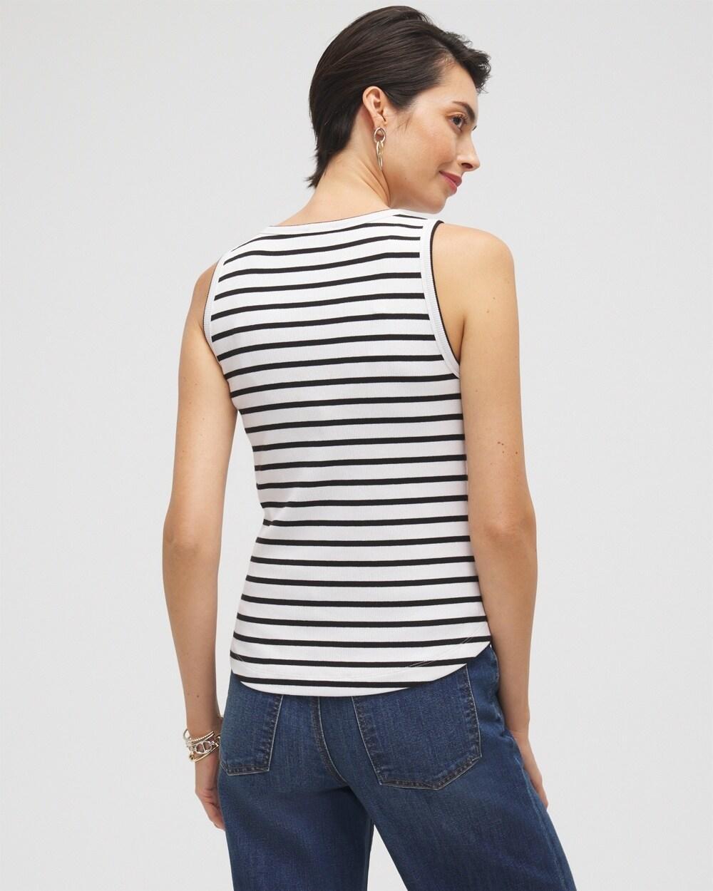 Stripe Ribbed High Neck Tank Product Image