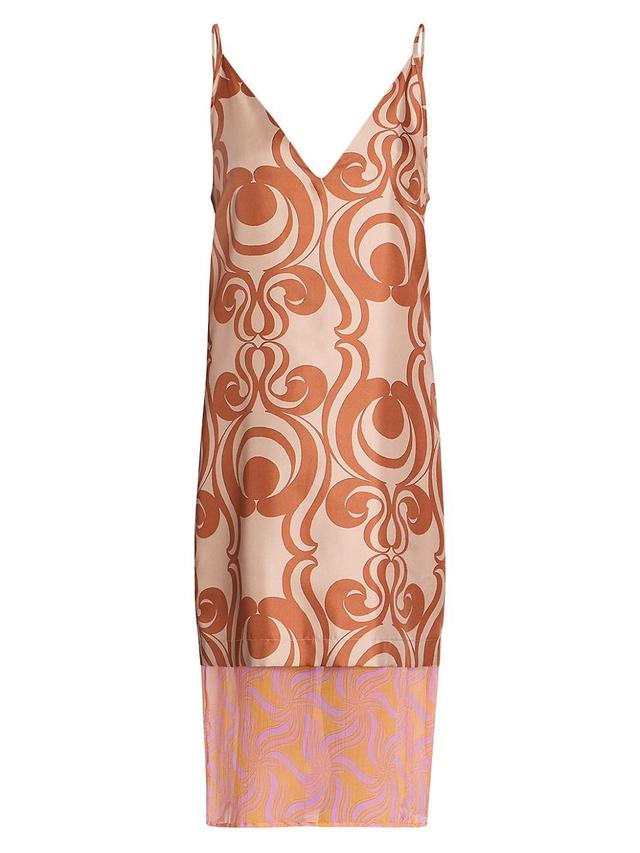 Womens Dantar Printed Silk Midi-Dress Product Image