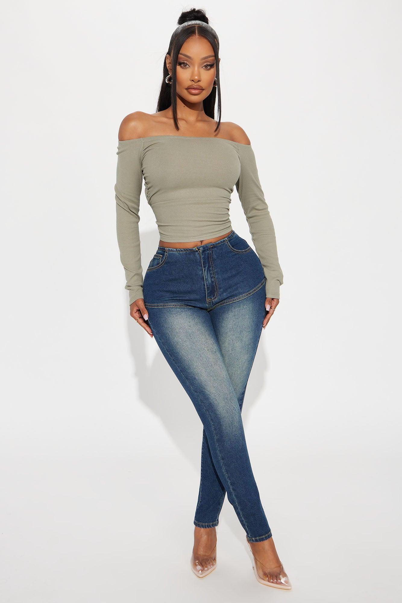 Lookin' At You Stretch Seamed Skinny Jeans - Dark Wash Product Image