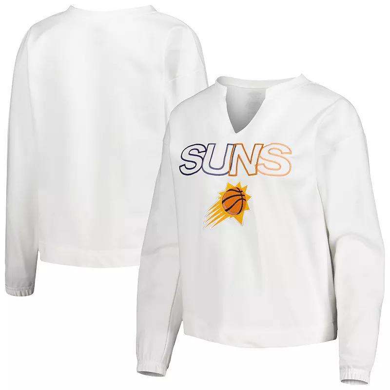 Womens Concepts Sport White Phoenix Suns Sunray Notch Neck Long Sleeve T-Shirt Product Image