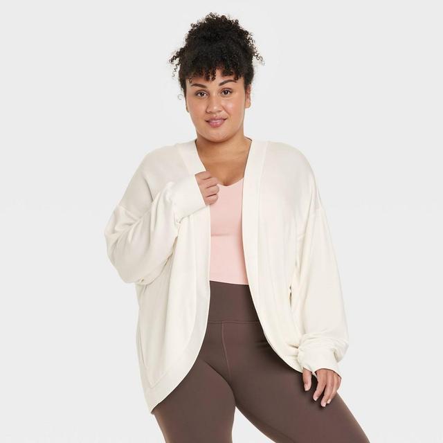 Womens French Terry Cardigan - All In Motion Cream XS Product Image