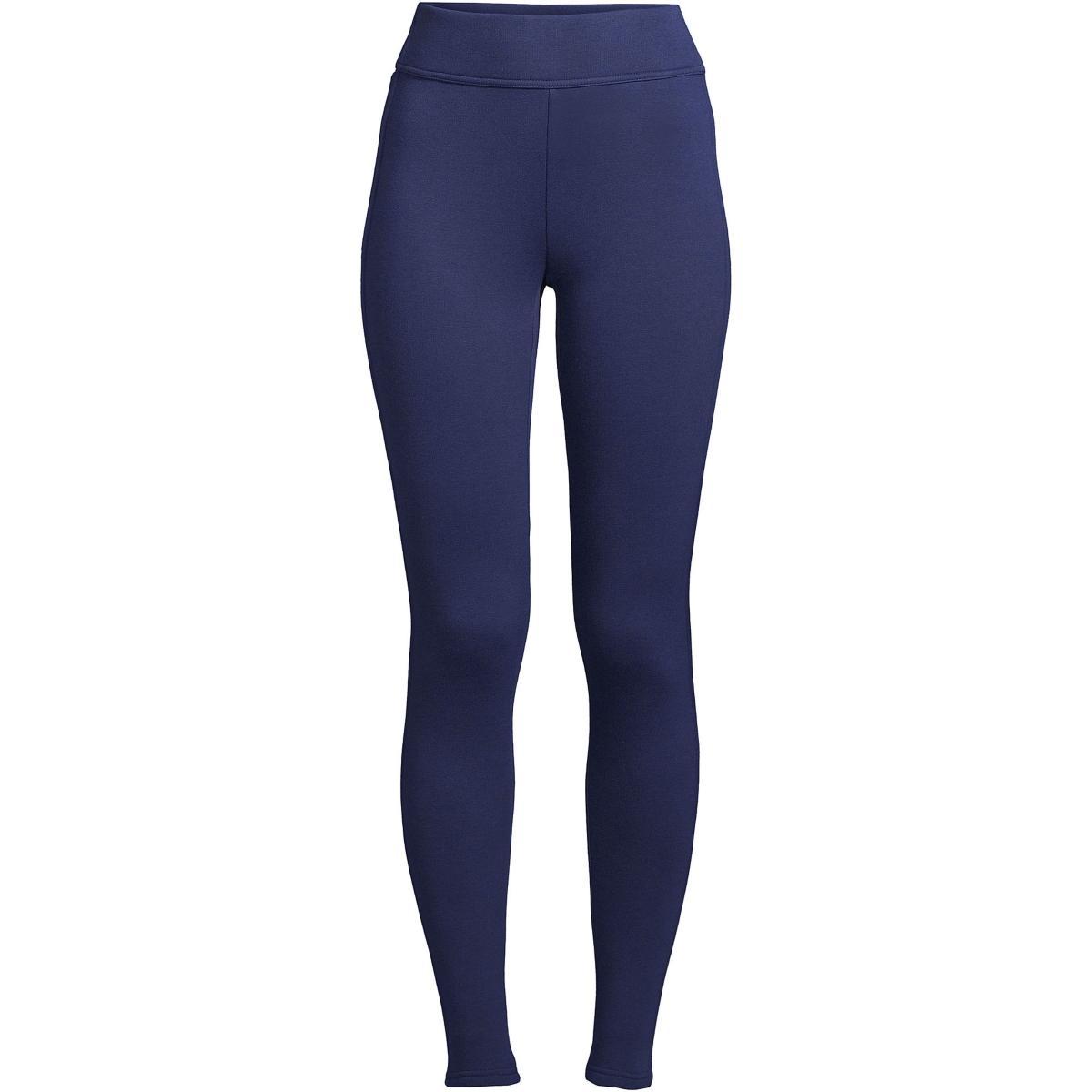 Petite Lands End Serious Sweats Fleece-Lined Leggings, Womens Grey Heather Product Image