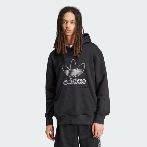 adidas Adicolor Outline Trefoil Hoodie Black XL Mens Product Image